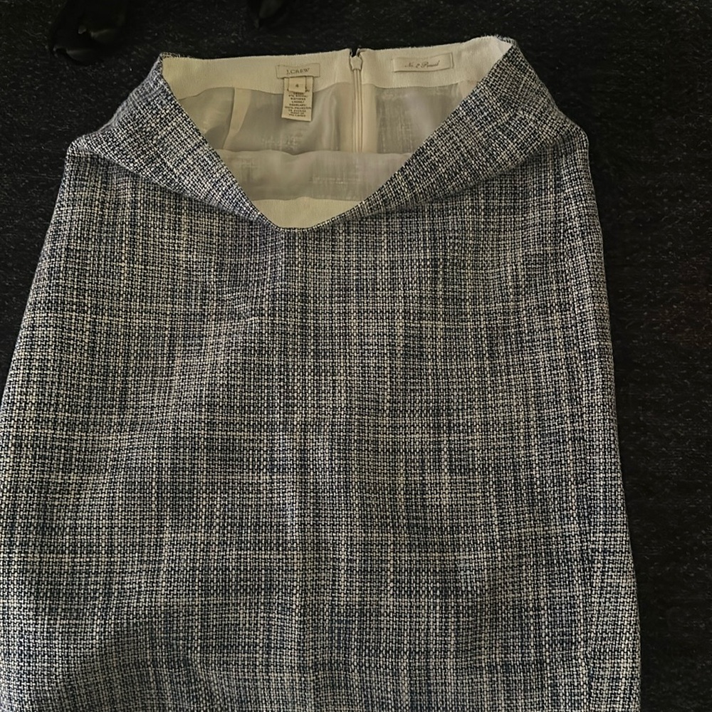 Blue tweed pencil skirt